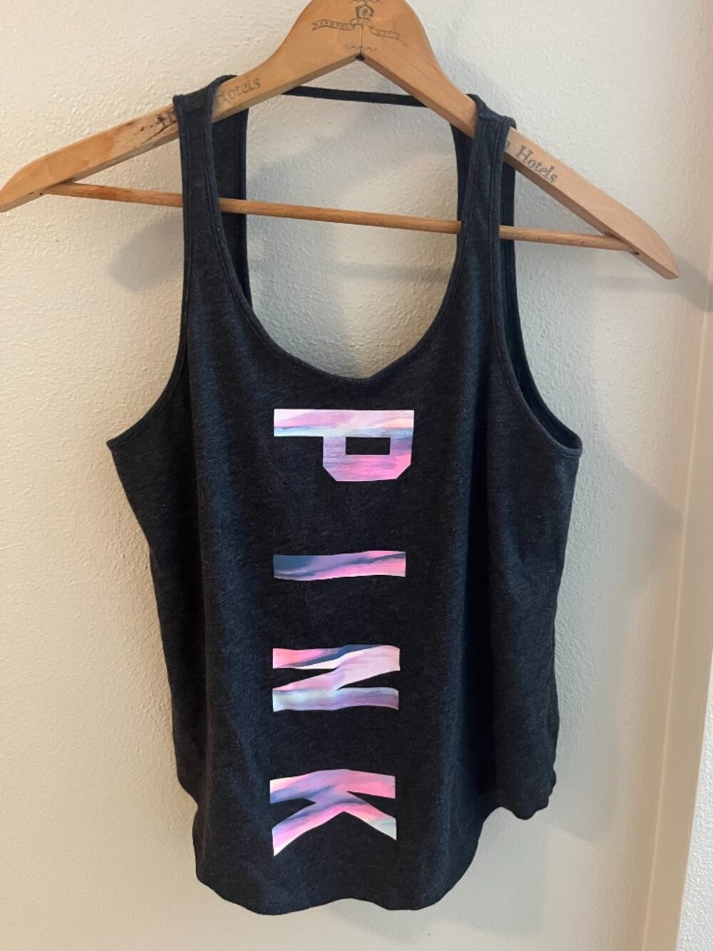 PINK Victoria's Secret Burnout Tank Top in Gray